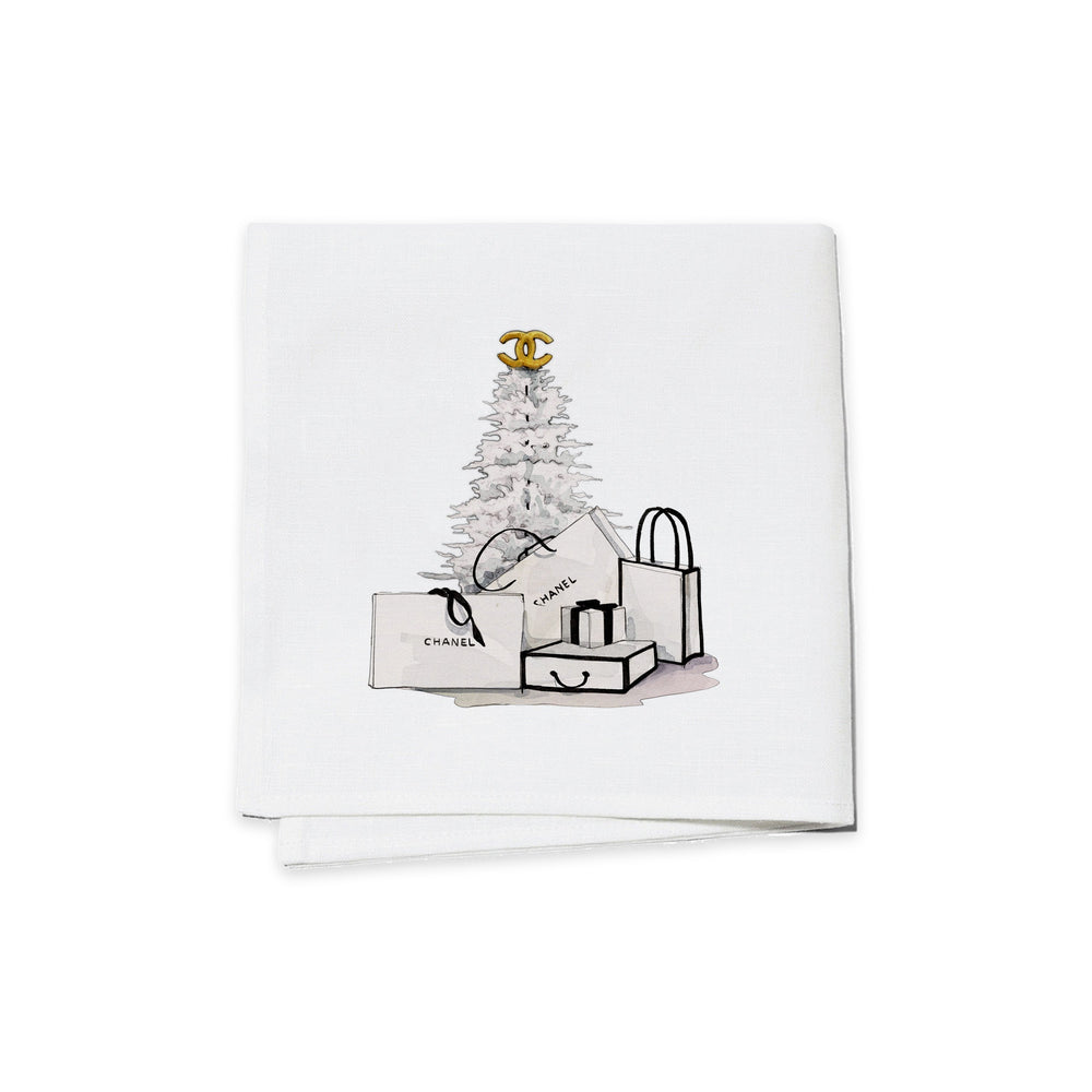 Cocktail Napkins (Set of 4) - White Tree