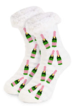 House Party Slipper Socks- Champagne Bottles