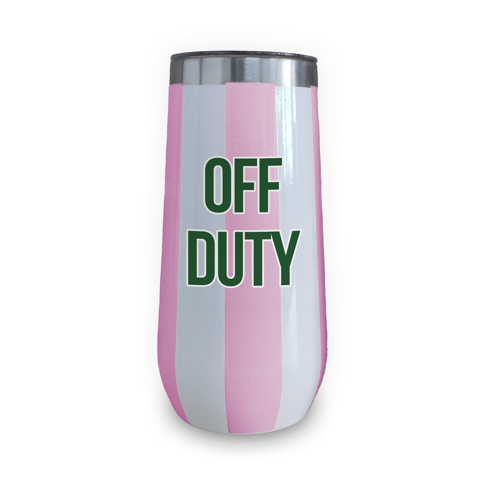 Champagne Tumbler (Pink & White Stripe) - OFF DUTY