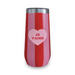 Champagne Tumbler (Pink & Red Stripe) - JE T'AIME