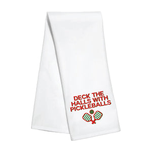 Kitchen Towel - Deck the Halls with Pickleballs