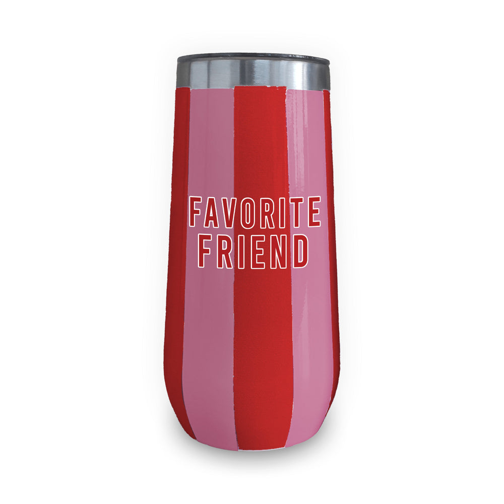 Champagne Tumbler (Pink & Red Stripe) - Favorite Friend