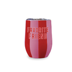 Wine Tumbler (Pink & Red Stripe) - Favorite Friend