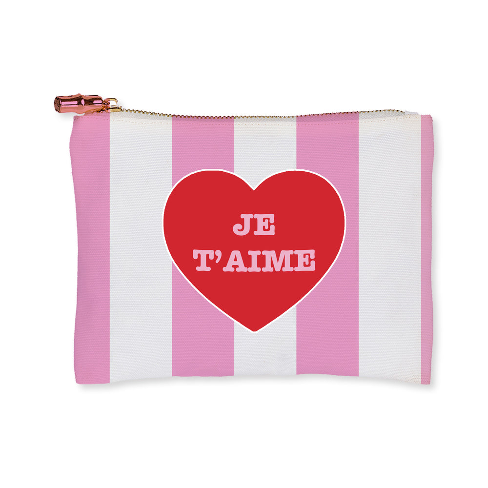 Coated Flat Zip (Pink) - JE T'AIME Valentines Day