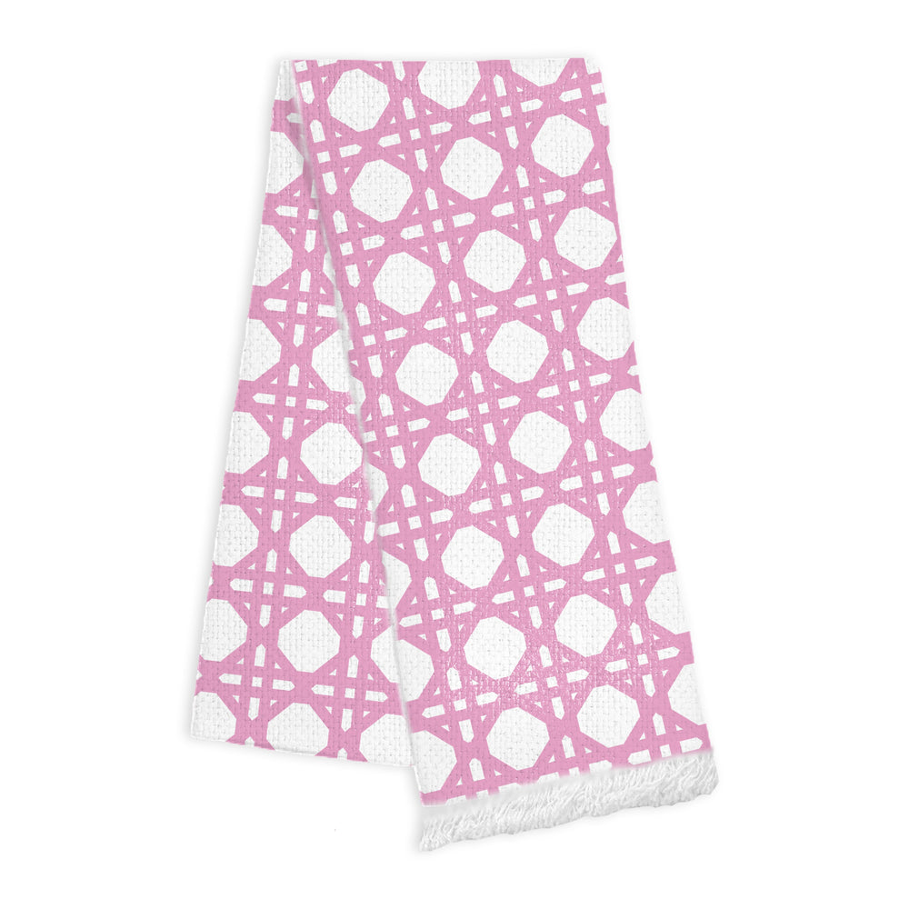 Fringe Towels - Cane Pink