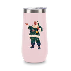 Champagne Tumbler - Green Santa