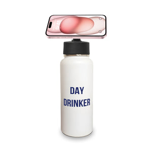 Insulated Water Bottle w/ Magnetic Phone Holder - Day Drinker