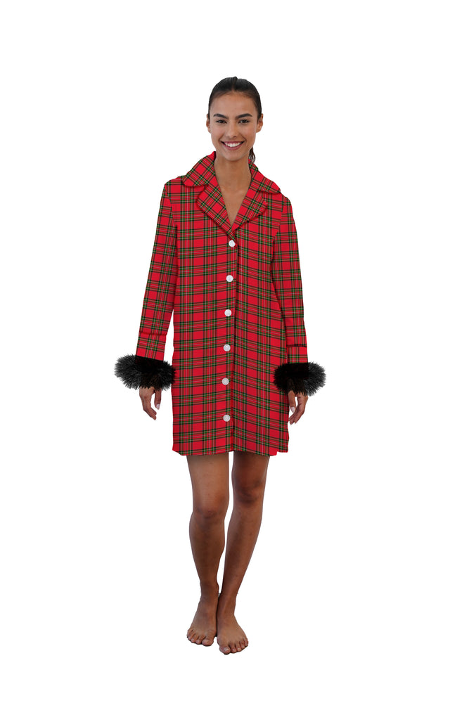 Nightshirt- Plaid with Fur