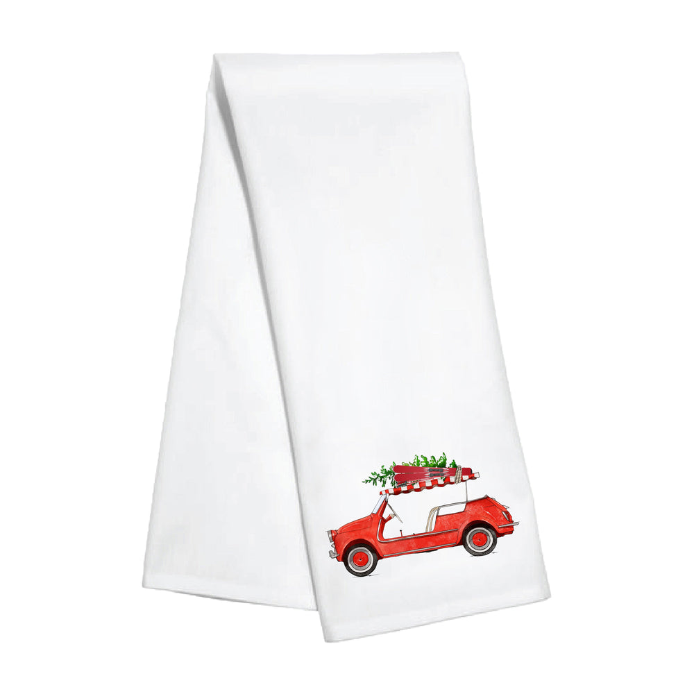 Kitchen Towel - Red Car Skis