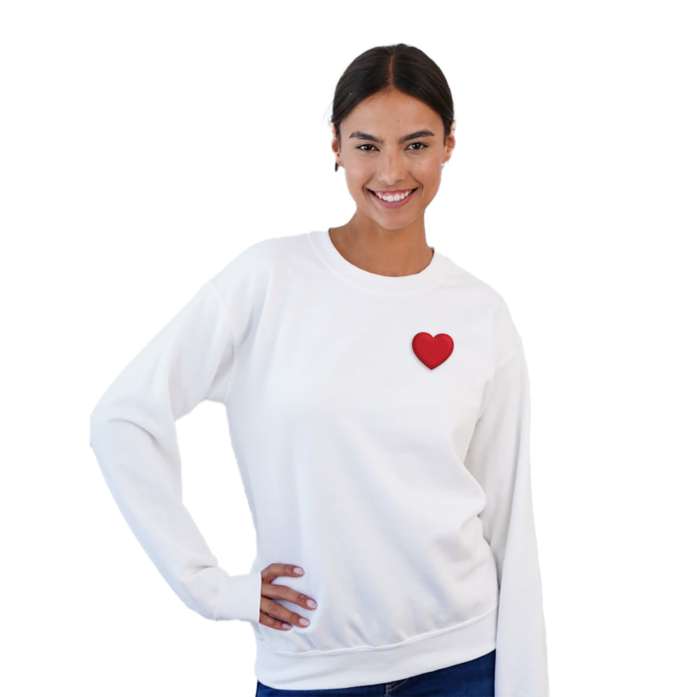 Puffy Vinyl Scuba Sweatshirt - Red Heart