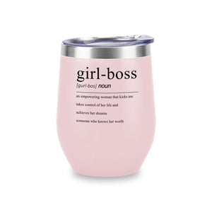 Wine Tumblers (Pink) - Girl Boss